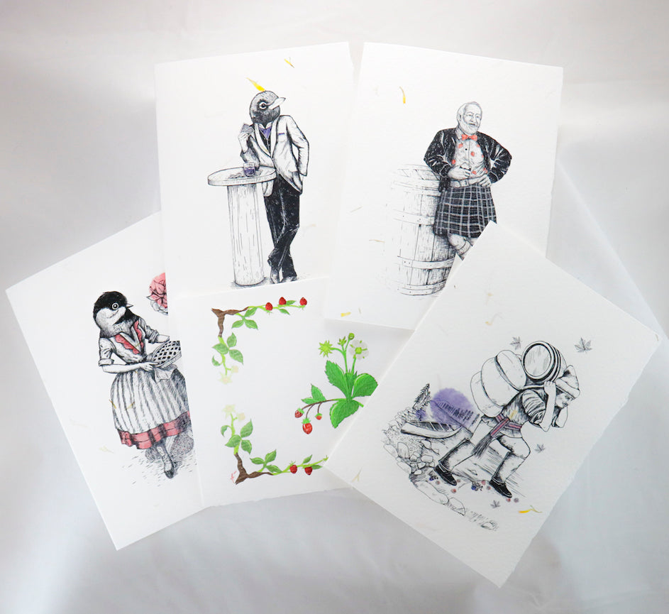 Paquet de 5 Cartes de Voeux variées