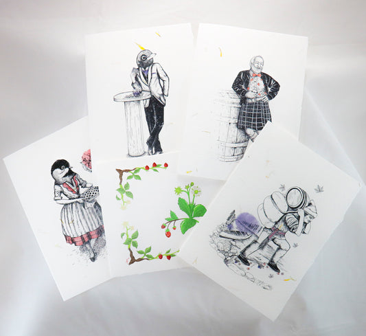 Paquet de 5 Cartes de Voeux variées